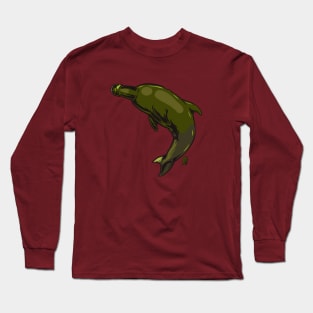 Wine Bottle Neck Dolphin Long Sleeve T-Shirt